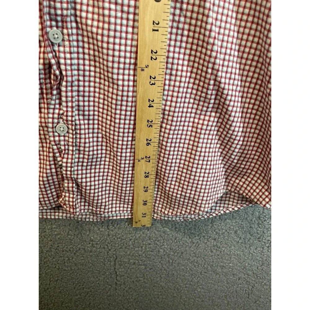 Columbia Shirt Mens Size Large  Button Front Short Sleeve‎ red  Plaid